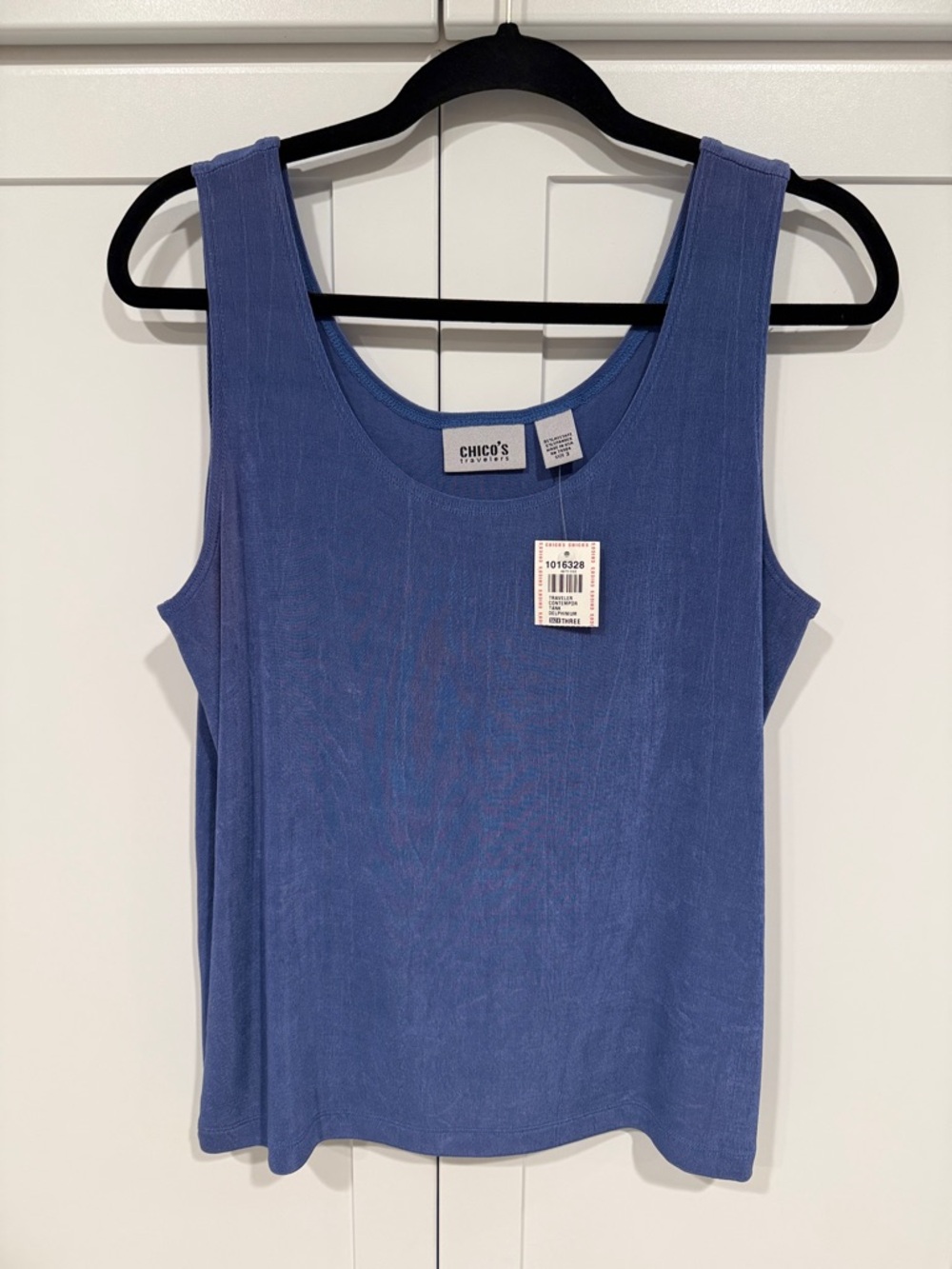 Chico's Indigo Ribbed Scoop Neck Tank